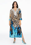 Dress V-neck lace BLUE FIRE - light brown