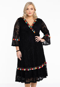 Dress pompom lace - black - #1