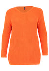 Pullover v-neck knit eco - Orange
