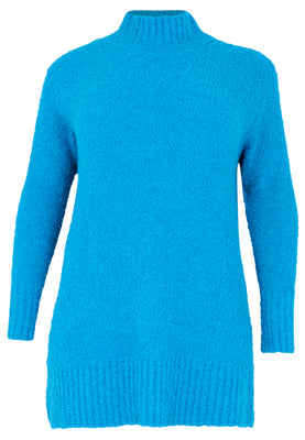 Pullover met col Teddy - turquoise - #4