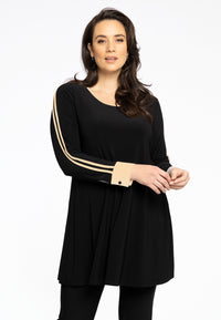 Tunic Wide Bottom Contrast Lines DOLCE - black - #1