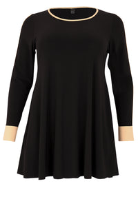 Tunic Wide Bottom Contrast Lines DOLCE - black - #4