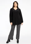 Trousers Bootleg STRIPES - black
