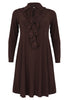 Dress A-line Double Volant DOLCE - brown