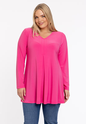 Tunic V-neck pleat DOLCE - pink - #1