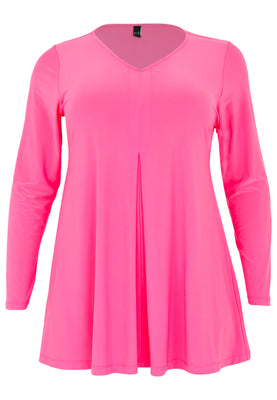 Tunic V-neck pleat DOLCE - pink - #4