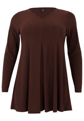 Tunic V-neck pleat DOLCE - brown - #4