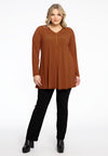 Tunic V-neck pleat KARINA - orange - #2