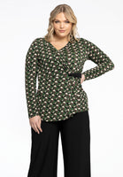 Shirt cross-over GEOMETRIC - green  - #1