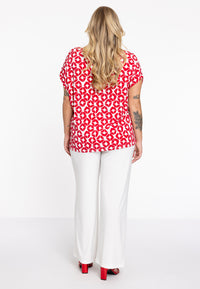 Shirt V-neck PENELOPE - red - #3