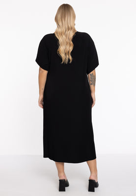 Dress V-neck PLISSE - black  - #3