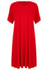 Dress V-neck PLISSE - red  - #4