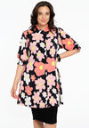 Blouse puff sleeve HIBISCUS - black