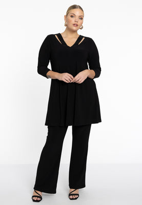 Tunic wide bottom cutout DOLCE - black  - #2