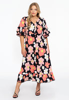 Dress buttoned HIBISCUS - black  - #2