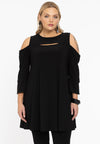 Tunic wide bottom cut outs DOLCE - black 