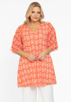 Tunic plisse SWIRL - red