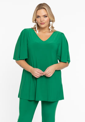 Tunic flare pleated sleeve DOLCE - green  - #1