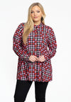 Blouse flare PIED DE POULE - red