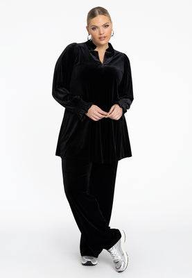 Tunic wide bottom VELOURS - black  - #2