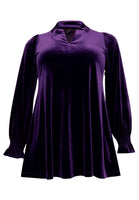 Tunic wide bottom VELOURS - purple  - #4