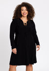 Dress V-neck ruffled DOLCE - black