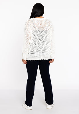 Pullover ajour KNIT - ecru - #3