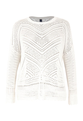 Pullover ajour KNIT - ecru - #4