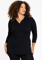 Tunic flared polo LOUNGE - black  - #1