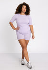 Tee short sleeves rib LOUNGE - light purple