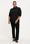 Blouse puff sleeve COTTON STRETCH - black