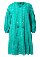 Dress long sleeves COTTON - turquoise - #4