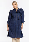 Dress with bow DENIM DOLCE - blue - #1