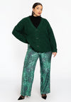 Knitted cardigan - green 