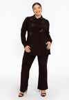 Blouse flare with strass DOLCE - brown