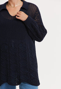 Pulllover polo AJOUR - blue - #4