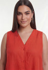 Top LINEN - light red