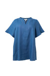 Tunic short sleeve LINEN - indigo - #2