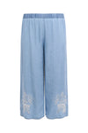 Trousers loose 7/8 SWEET FLORA - light blue