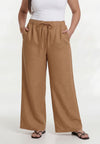 Trousers loose LINEN - light brown - #2