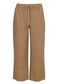 Trousers loose LINEN - light brown - #3