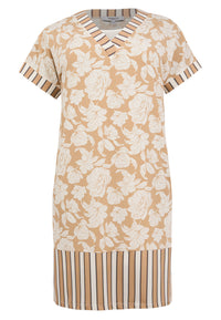 Dress FLOWER STAMP - light brown - #3