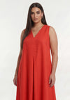Dress swing LINEN - light red