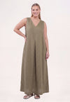 Dress swing LINEN - green - #5