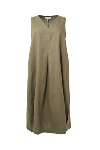 Dress swing LINEN - green - #3