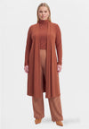 Cardigan long UNI R-DOLCE - mid brown