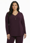 Top V-neck UNI DOLCE - dark purple - #1