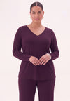 Top V-neck UNI DOLCE - dark purple