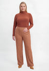 Trousers straight FISHBONE - mid brown - #2