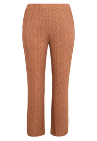 Trousers straight FISHBONE - mid brown - #3